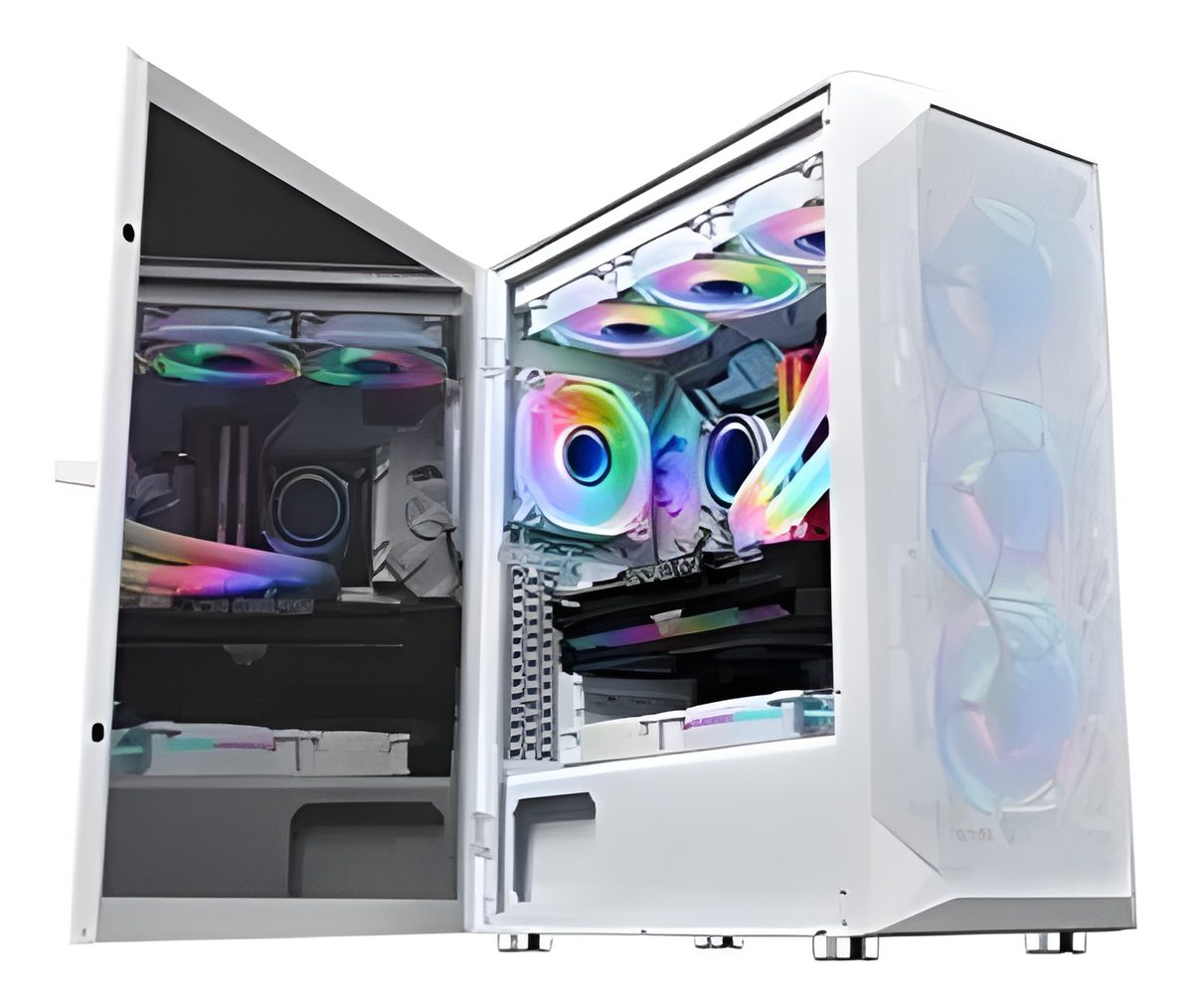 Gabinete Gamer Atx Blanco Con Cristal Templado