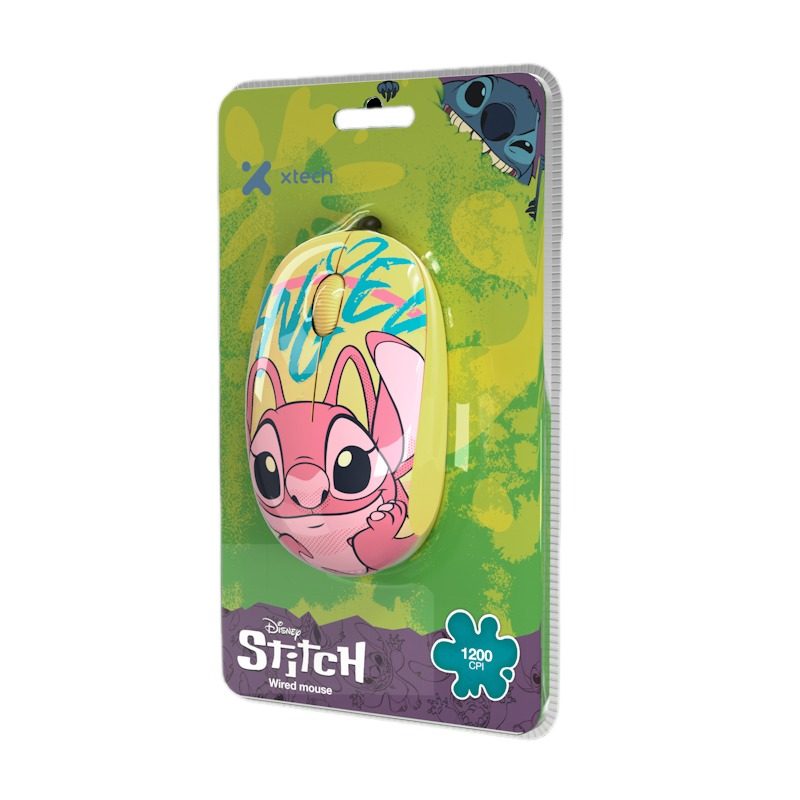 Ratón Cableado USB Disney Stitch Amarillo