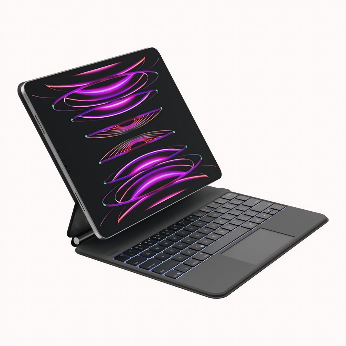 Teclado Para Ipad Air/Pro Con Soporte Magnético Para Apple Pencil