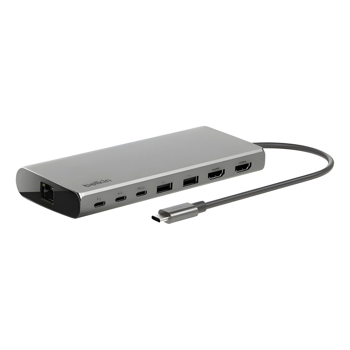 Hub USB-C 8 En 1 Con Doble Salida HDMI 4K, Ethernet Y Carga Pd