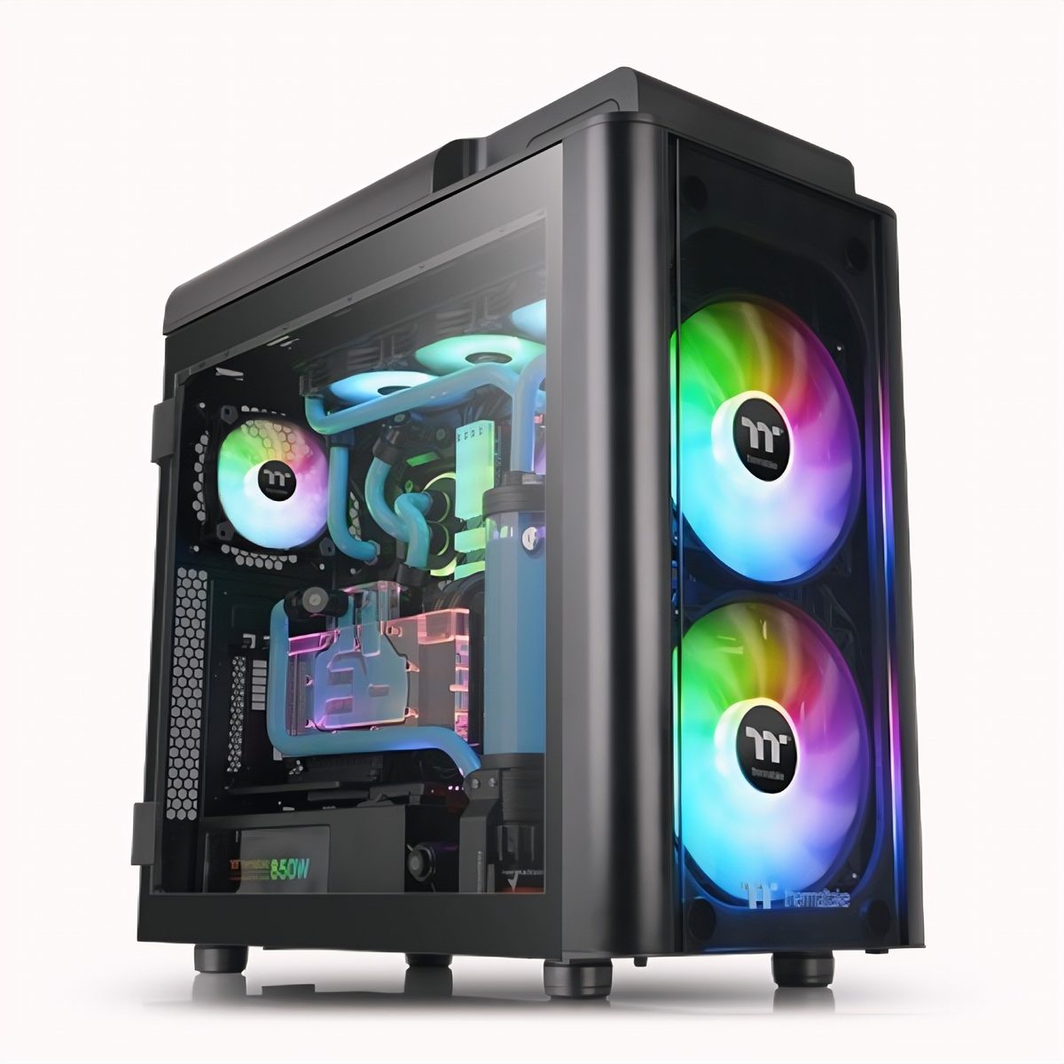 Gabinete Mid Tower Atx Negro Con 4 Ventanas De Vidrio Templado