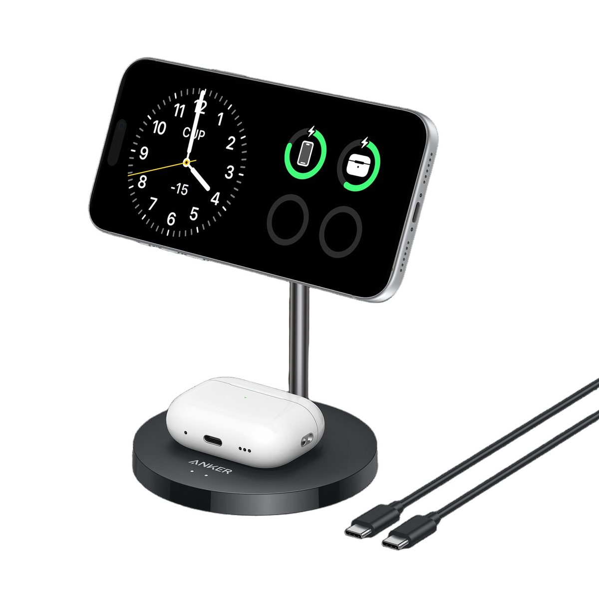 Cargador Inalámbrico Magsafe 15W 2 En 1