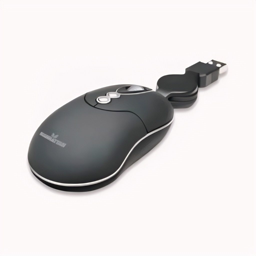 Mouse Cableado Retráctil Mini USB Óptico 800 Dpi