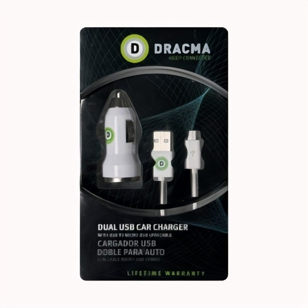 Cargador De Auto USB Dual 3.1A Con Cable Micro USB