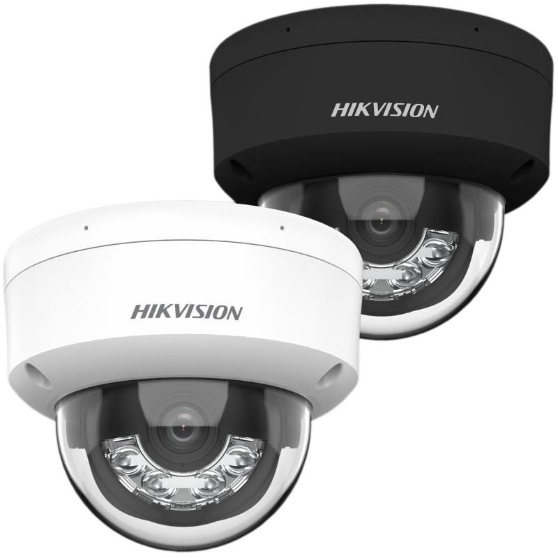 Cámara Domo IP 4MP Exterior 2.8mm Luz Híbrida Infrarroja 30m Con Audio