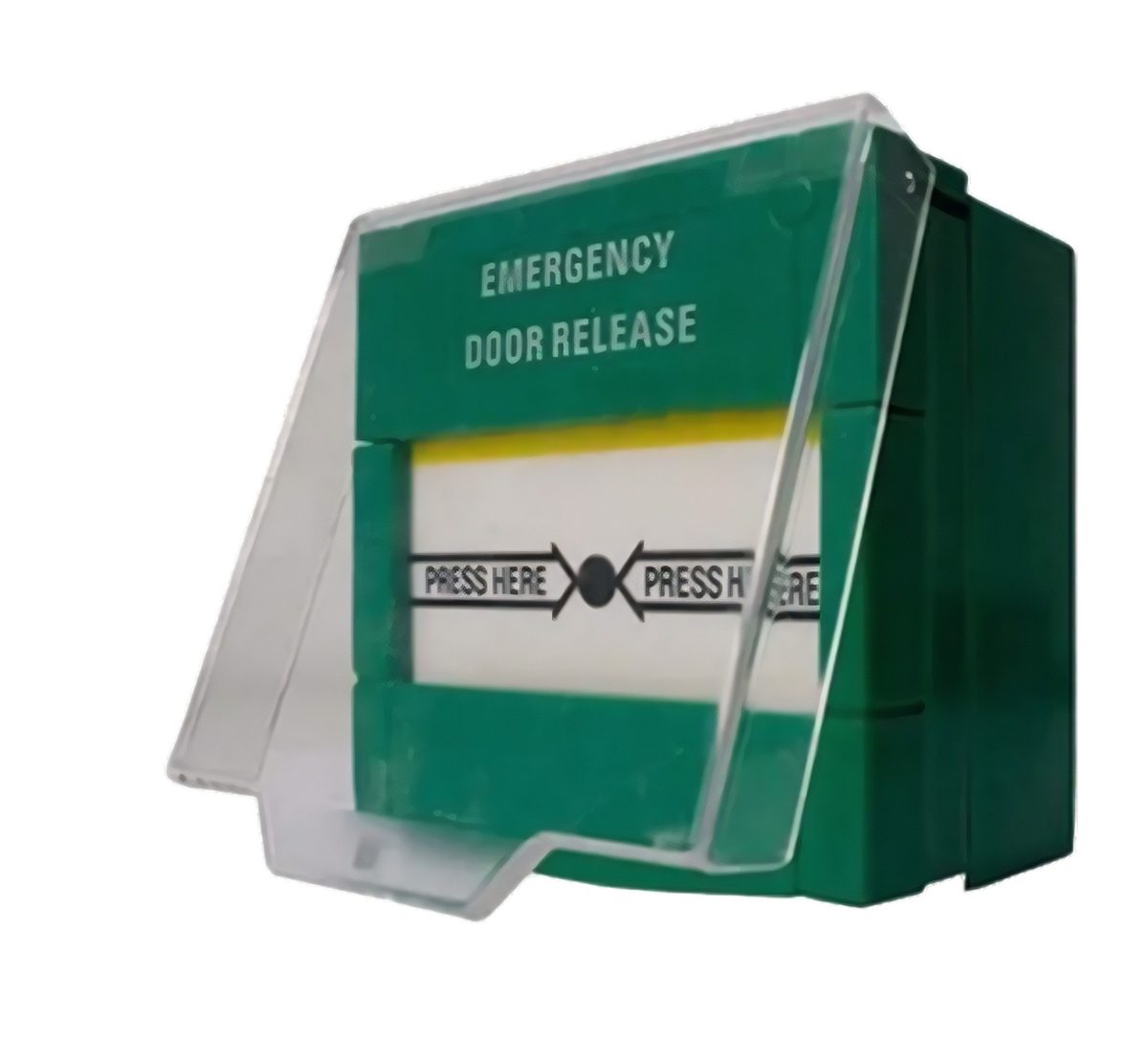 Pulsador De Emergencia Verde Reseteable Con Tapa