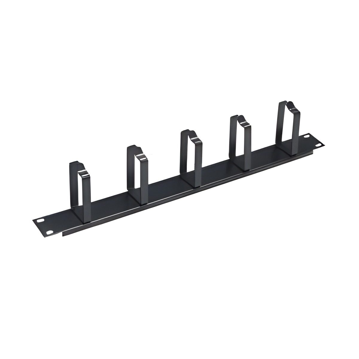 Organizador De Cables 1U 19" Con 5 Anillos Negro