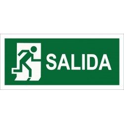 Cartel Indicador De Salida Fotoluminiscente Verde