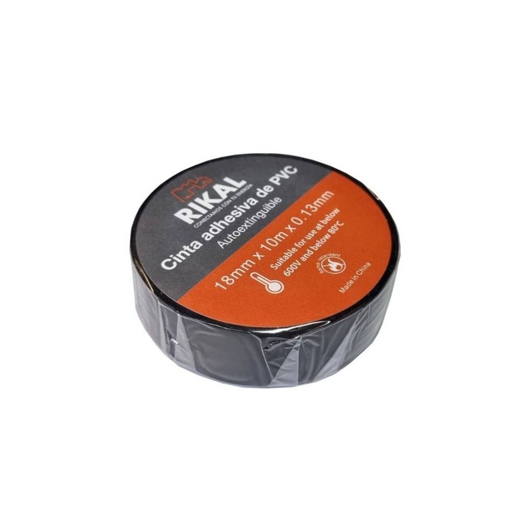 Cinta Aisladora PVC 18 mm X 10 M Negra