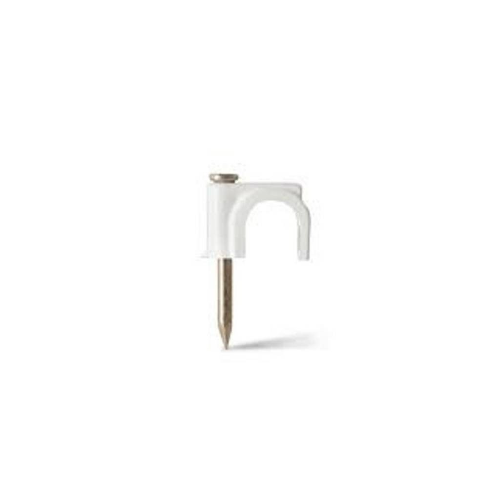 Grampa Curva Blanca N° 8 Para Cable Coaxil X 50 Unidades