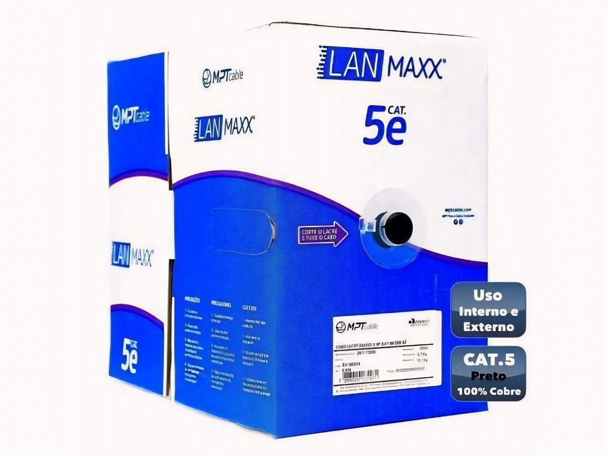 Cable UTP Cat5e Exterior 305 M Bobina Cobre 24AWG