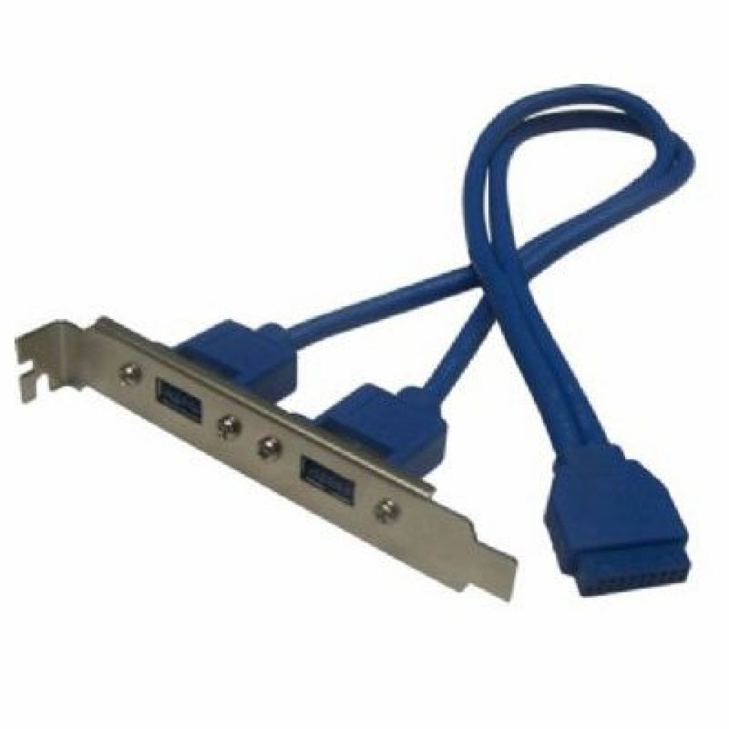 Bracket USB 3.0 Con 2 Puertos USB-A Hembra Y Conector De 20 Pines