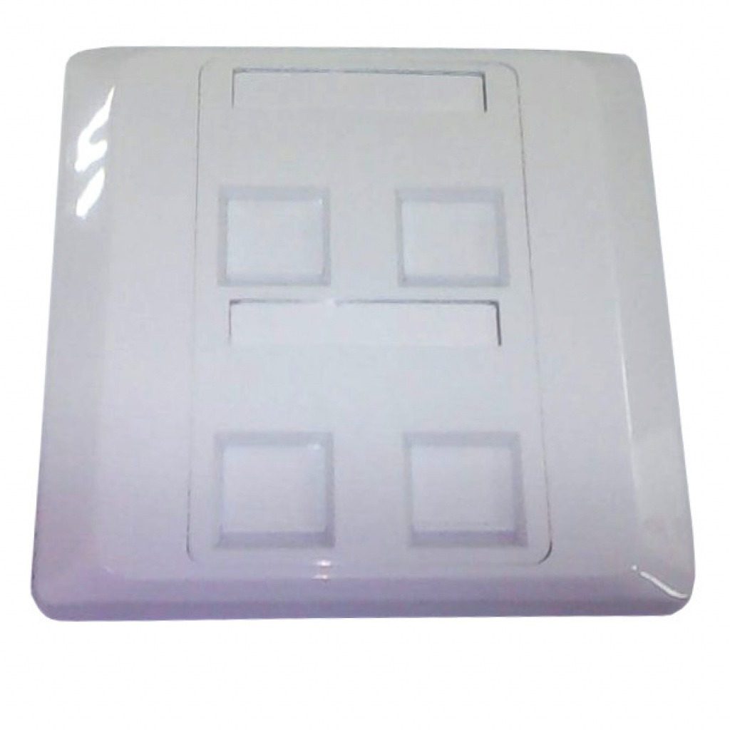 Frente Blanco 4 Puertos Para Caja 86x86 mm