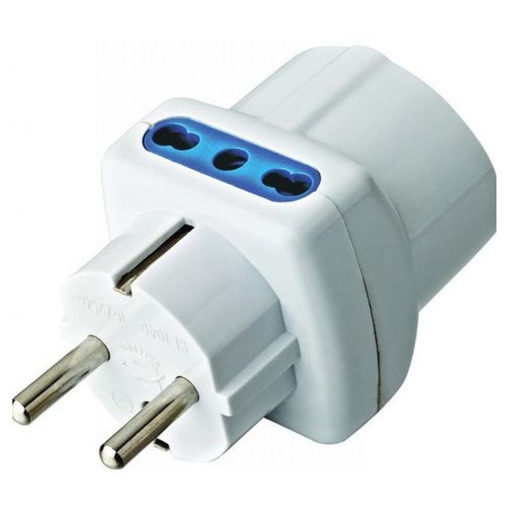 Adaptador Eléctrico Schuko A 2 Módulos Schuko
