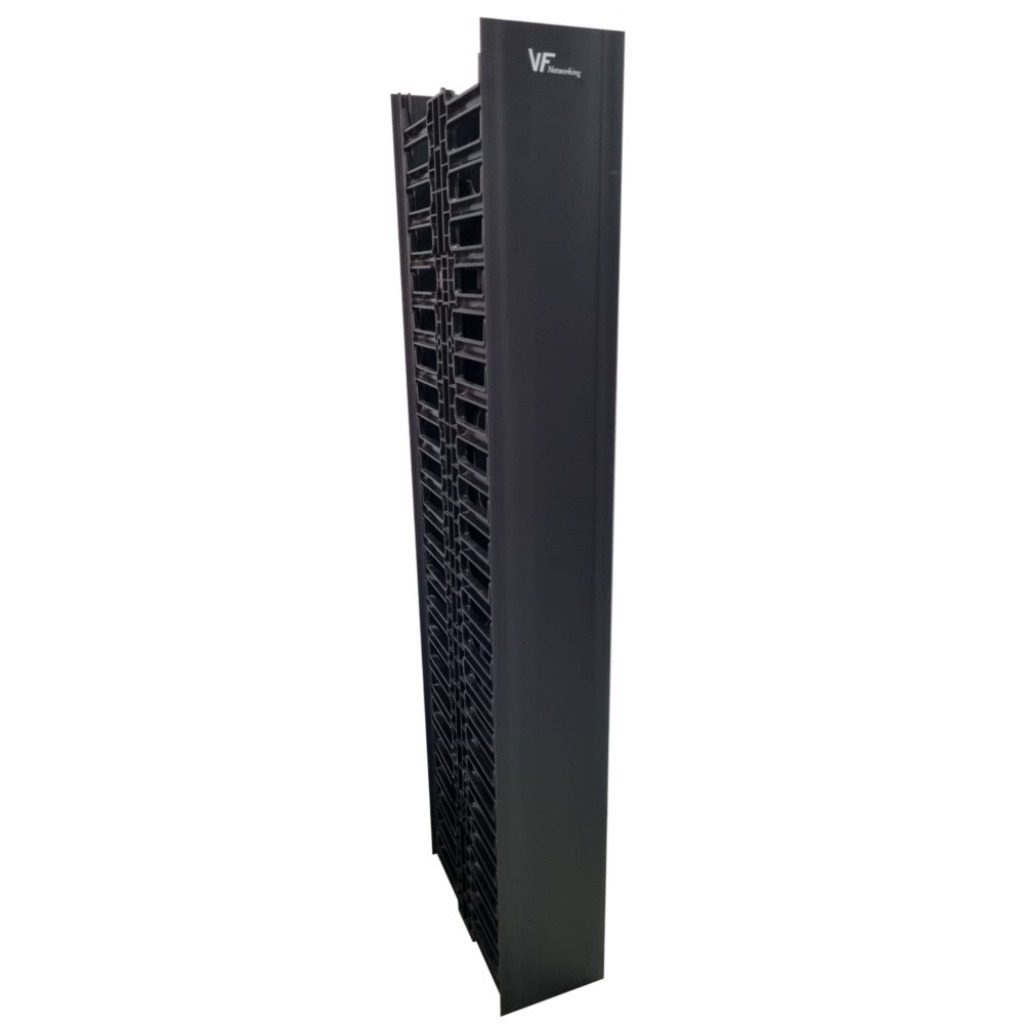 Organizador De Cables Vertical Doble 22.5U Plástico Negro
