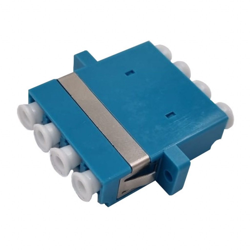 Adaptador De Fibra Óptica Cuádruple Monomodo LC/LC Azul