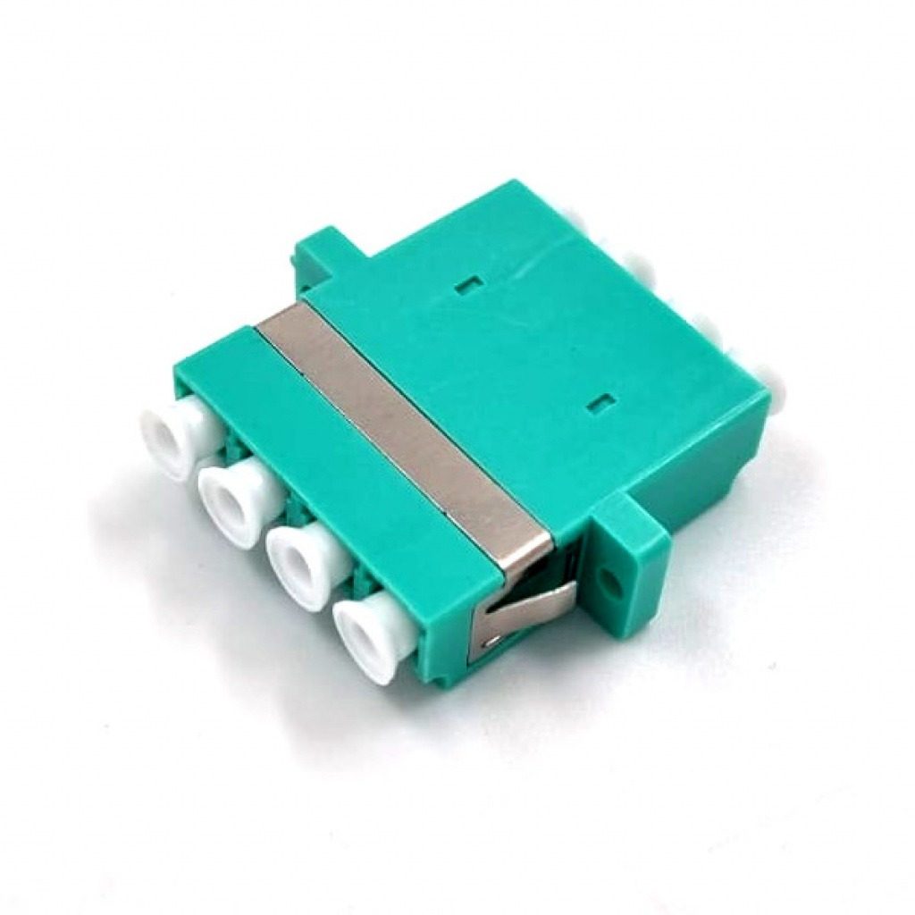 Adaptador De Fibra Óptica Cuádruple LC/LC Multimodo Aqua