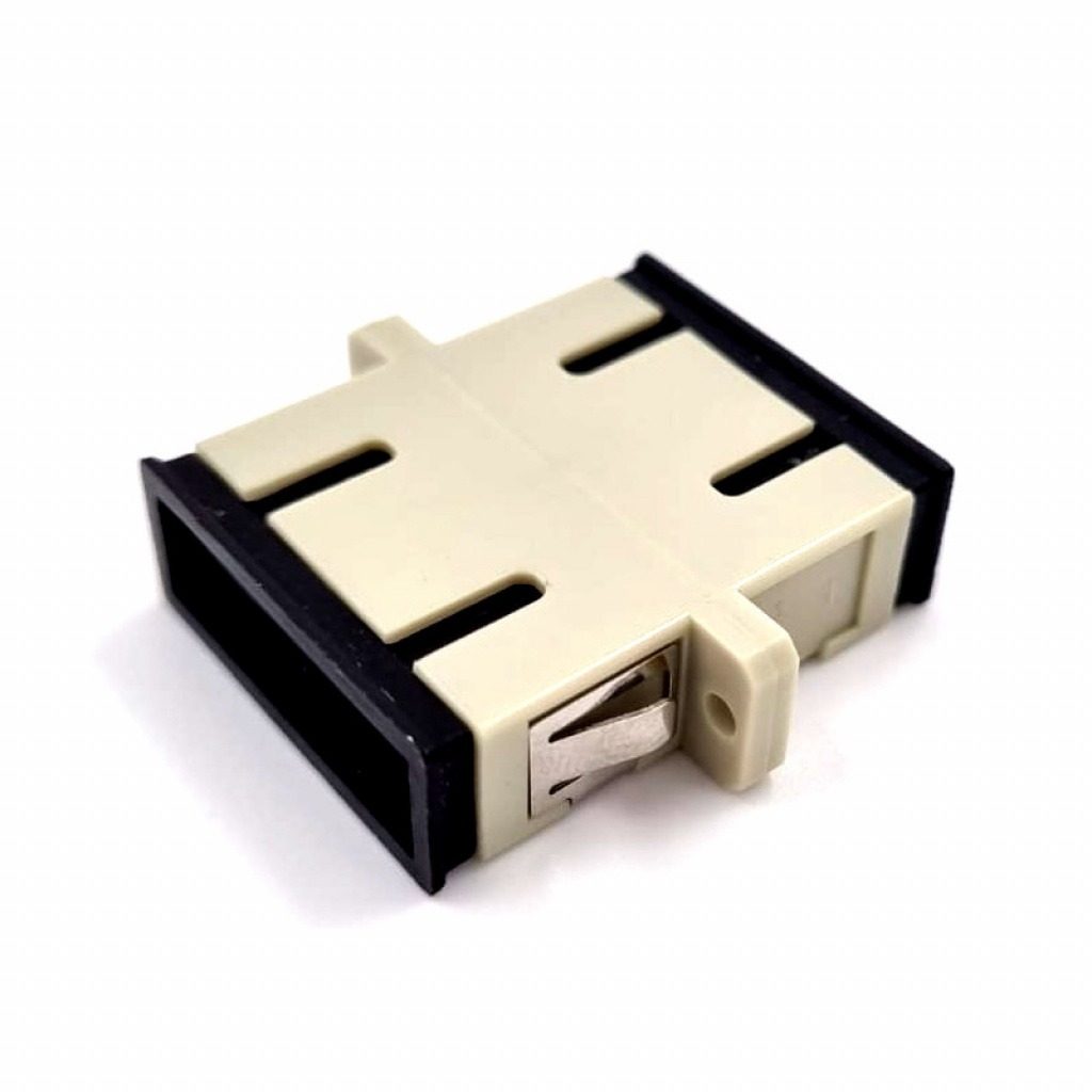 Adaptador De Red Fibra Óptica Duplex Multimodo SC/SC Beige