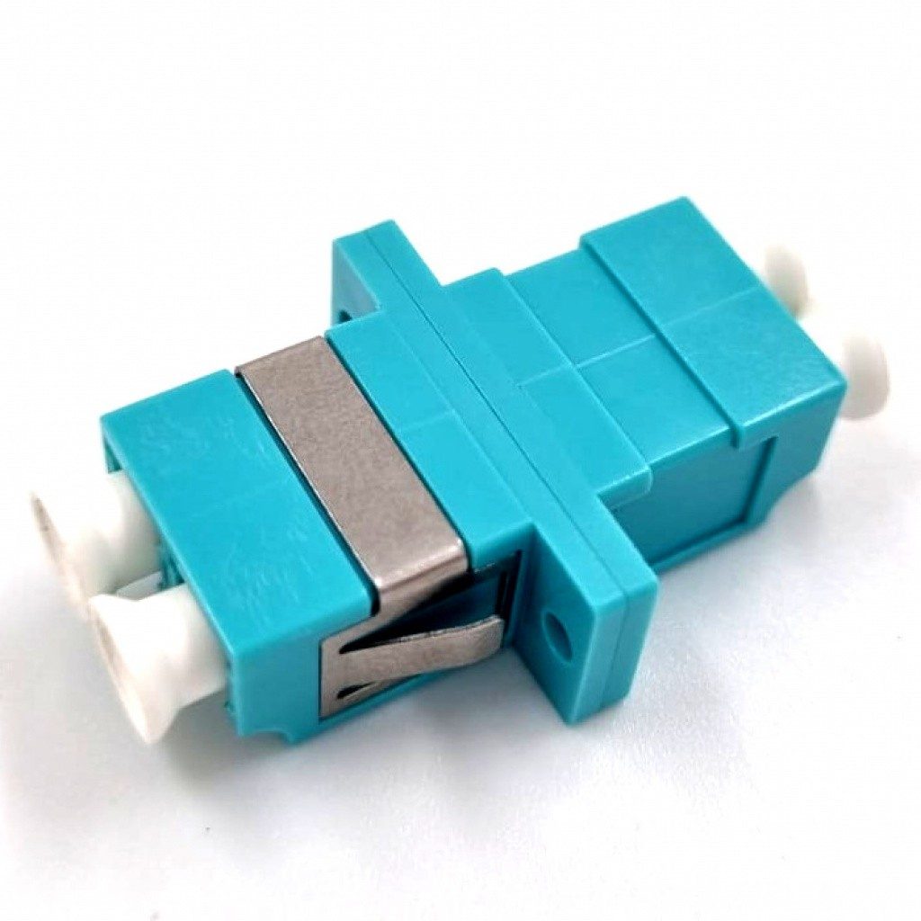 Adaptador De Fibra Óptica Duplex Multimodo LC/LC Verde Aqua