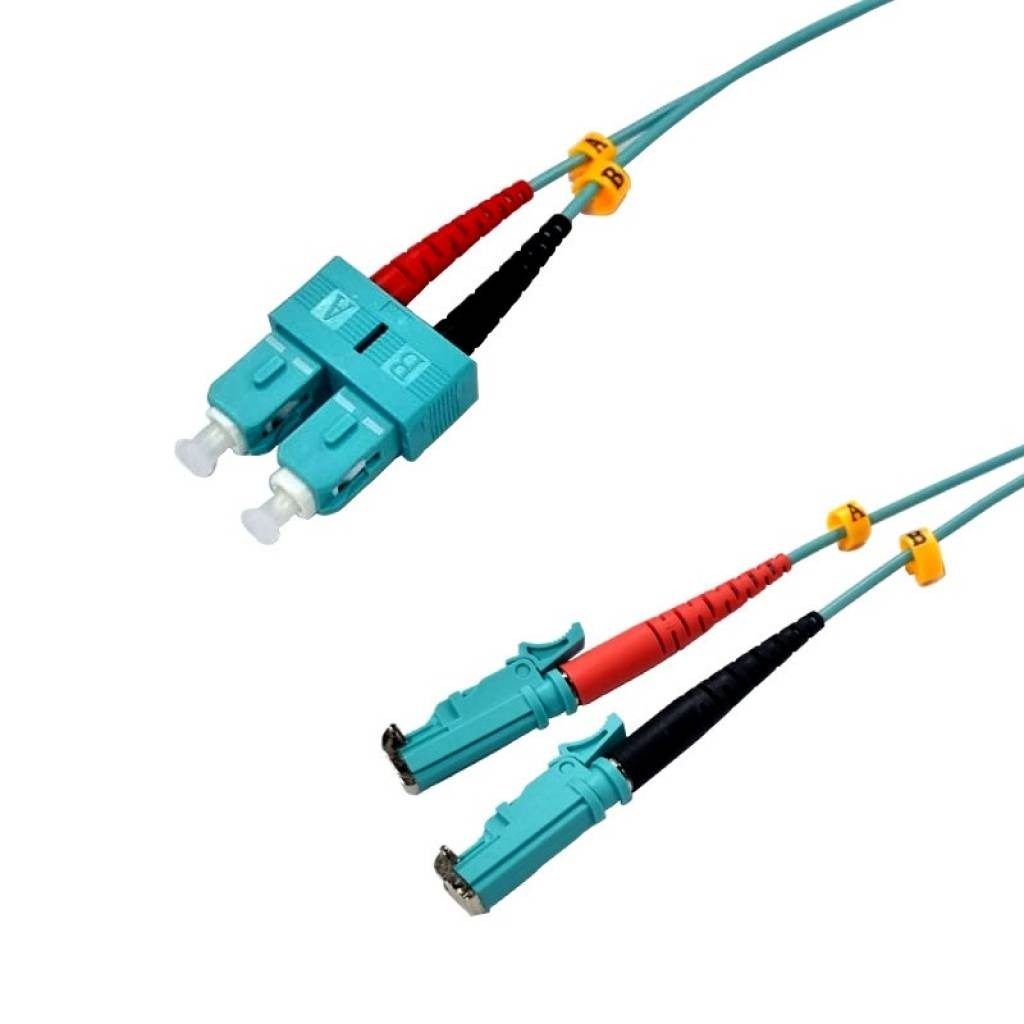 Patch Cord Fibra Óptica Dúplex Multimodo OM3 SC/PC-E2000/PC 50/125 1m LSZH
