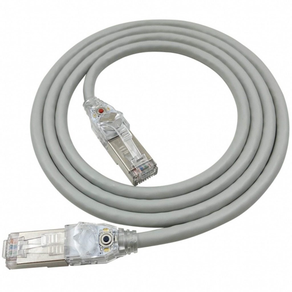 Patch Cord Cat6a S/FTP Con LED 20m Gris