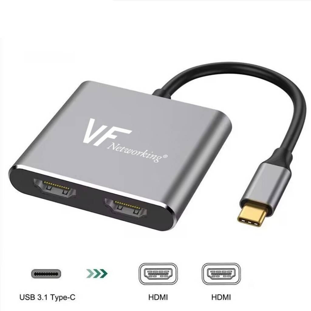 Hub USB-C A 2 HDMI 4K 30Hz Dual (60hz Con Una Salida)