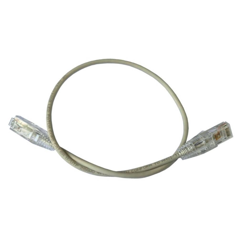 Patch Cord Cat6a UTP Slim LED 0.50m Gris LSZH
