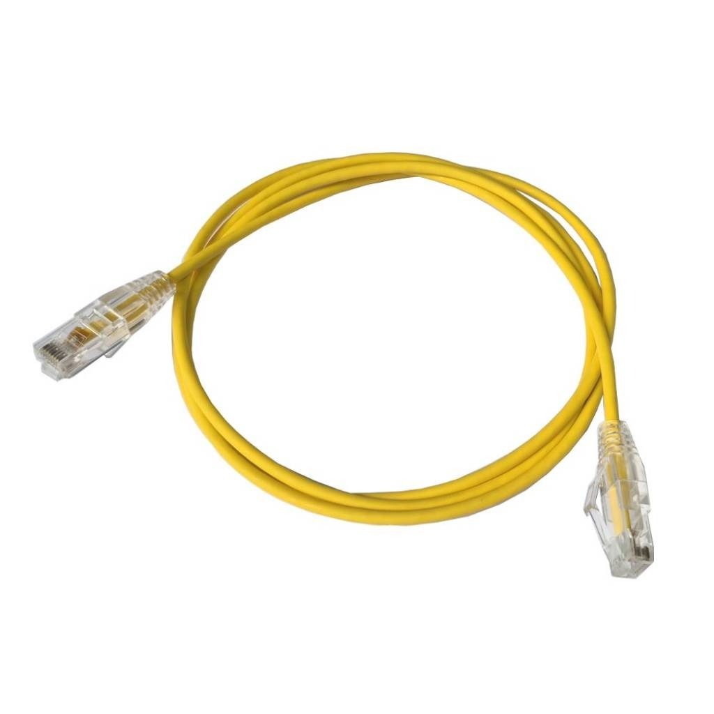 Patch Cord Cat6a UTP Slim LED 1.5m Amarillo LSZH