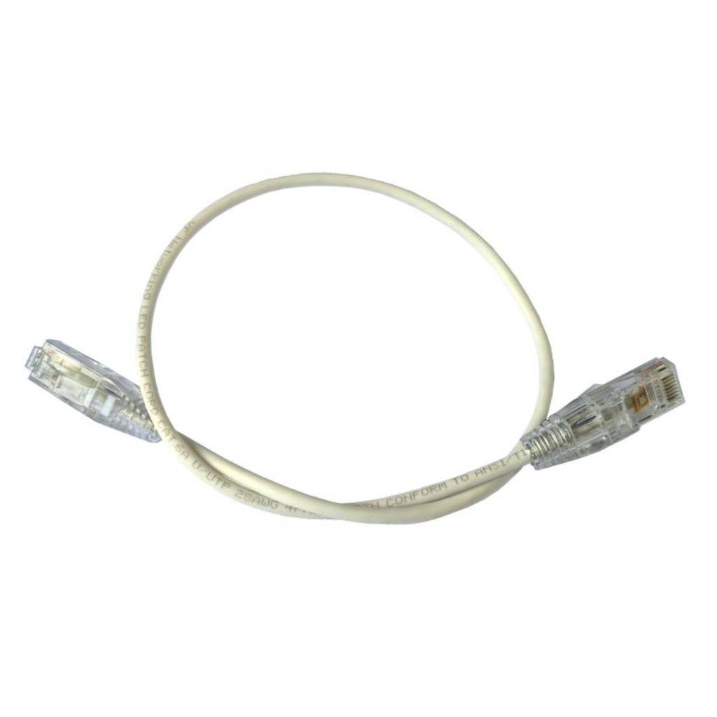 Patch Cord Cat6a UTP Slim LED 0.50m Blanco LSZH