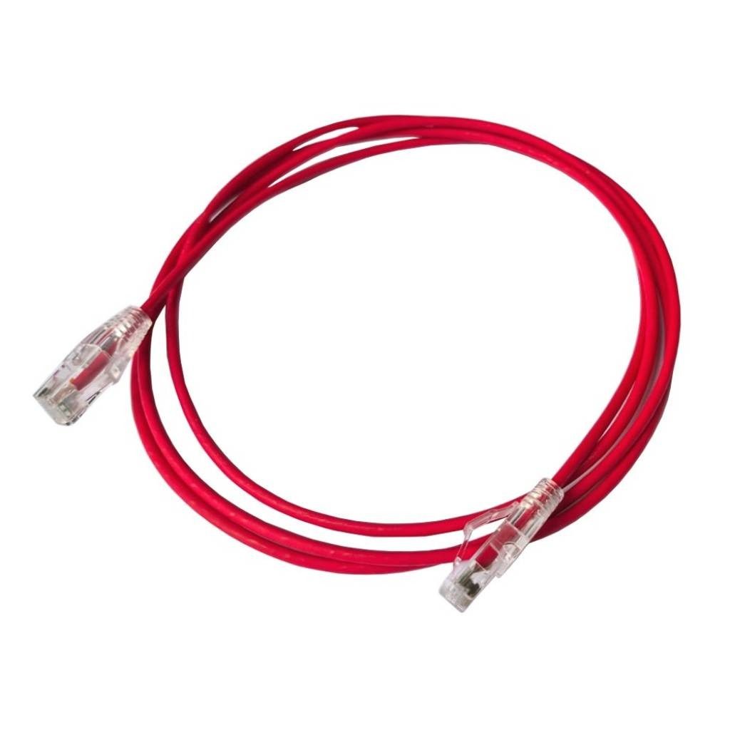 Patch Cord Slim U/UTP Cat6a LED Rojo 10m LSZH