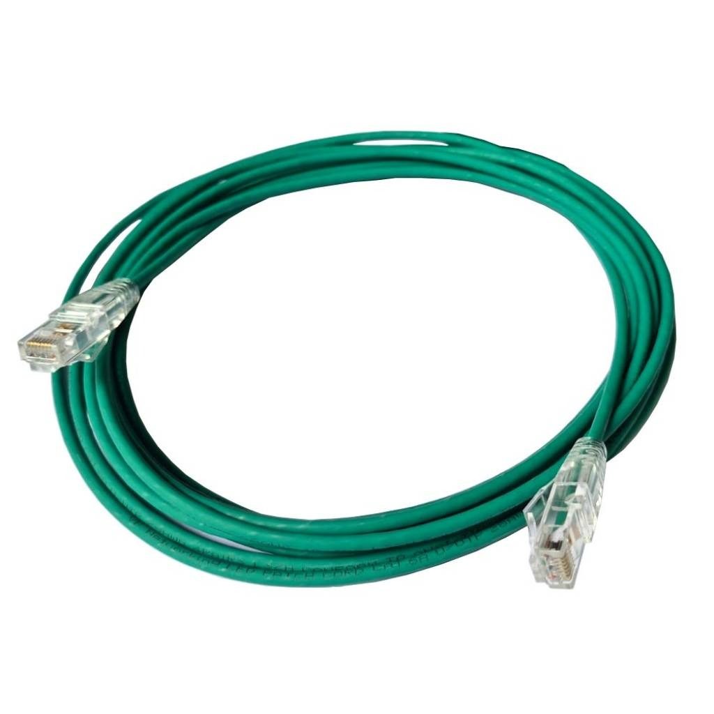 Patch Cord Cat6a UTP Slim Con LED 0.50m Verde LSZH