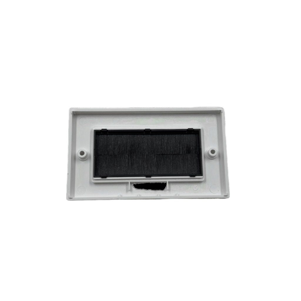 Frente Blanco 86x146 Con Cepillo Negro Para Caja De Cableado