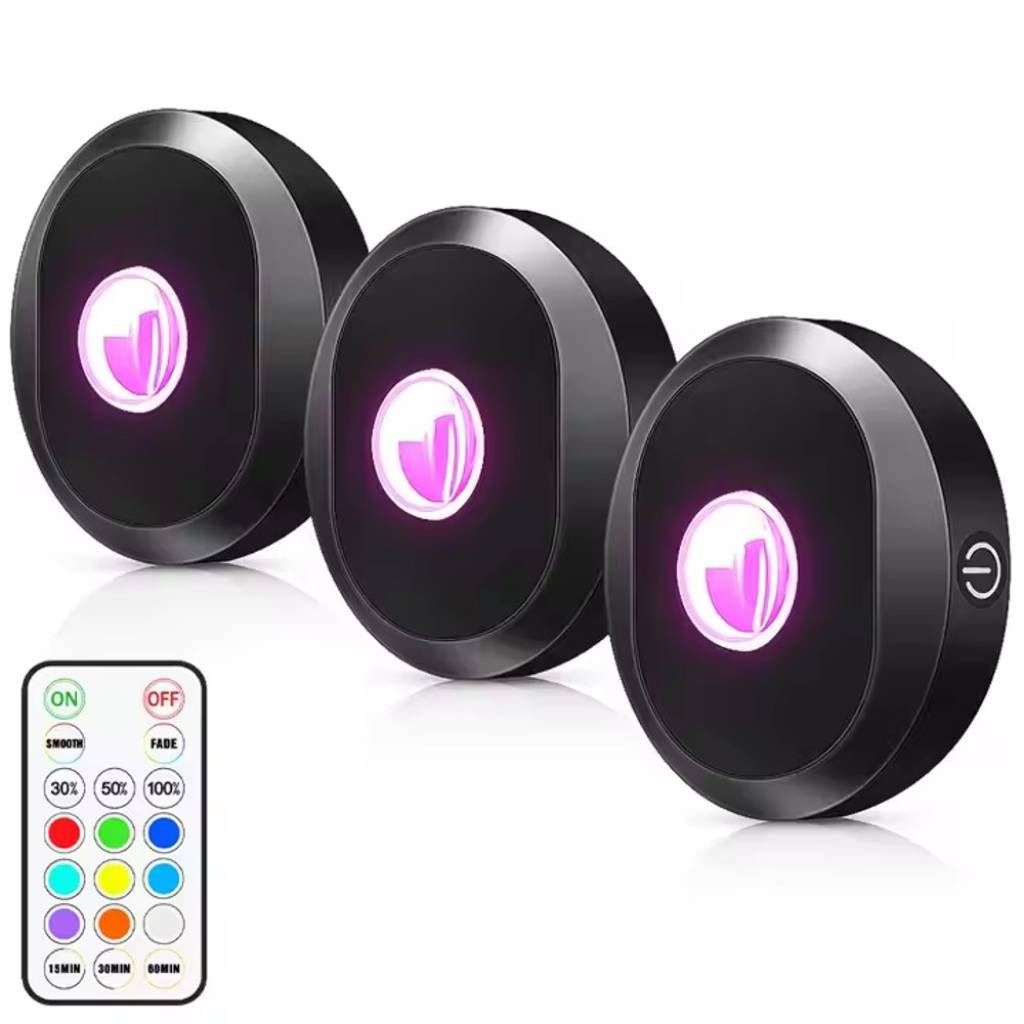 Lámpara LED Set 3 Luces Con Control Rgb 0.8W Color Negro