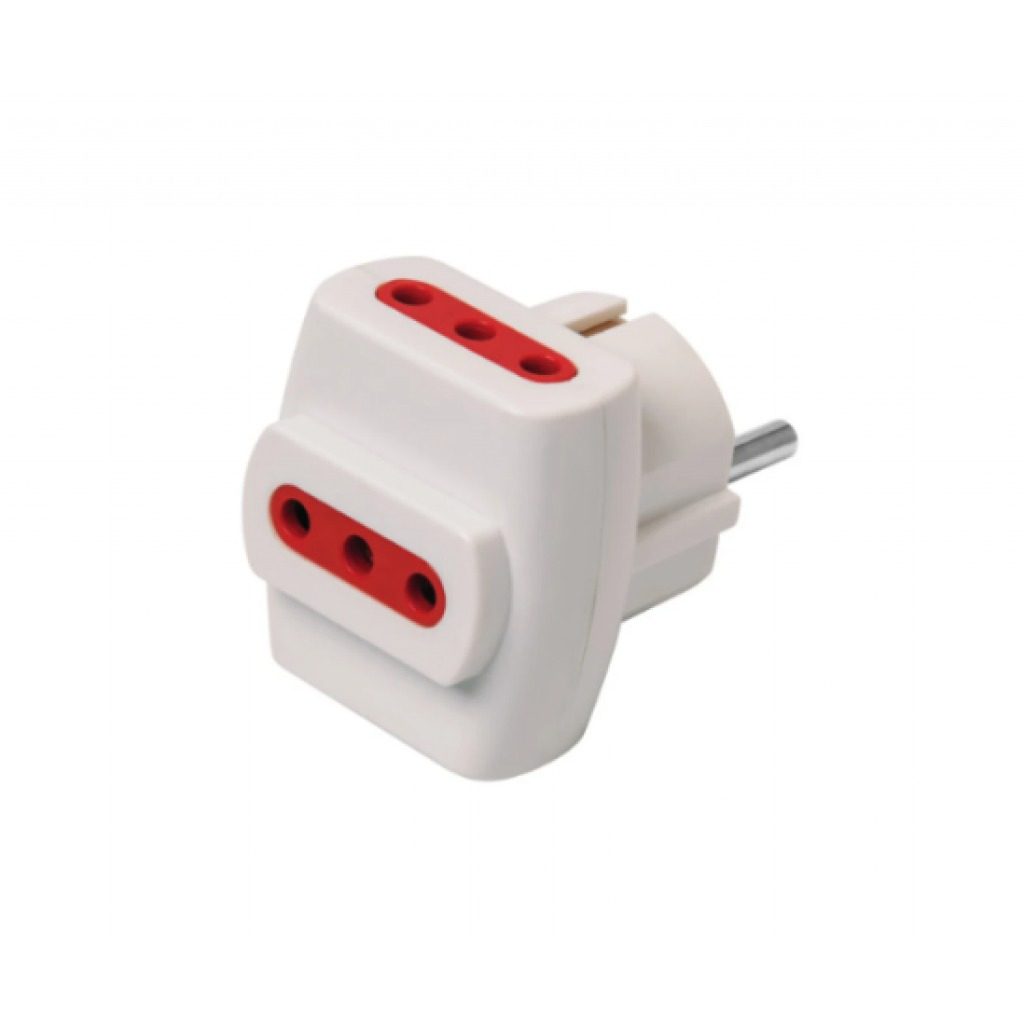 Adaptador Ficha Schuko A 3x3l Con Tierra