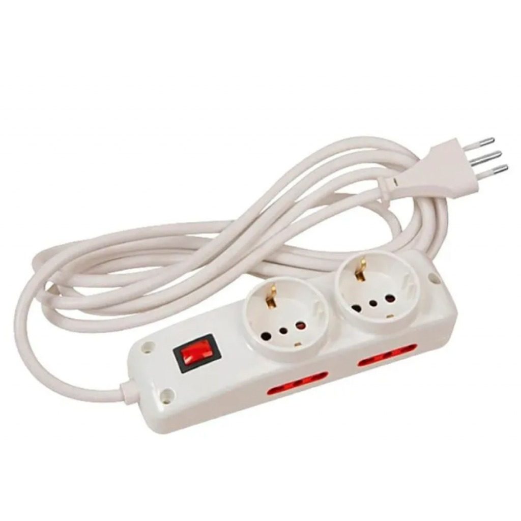 Alargue Eléctrico 2 Schuko Y 4 Tomas Con Tierra Con Cable 3 M
