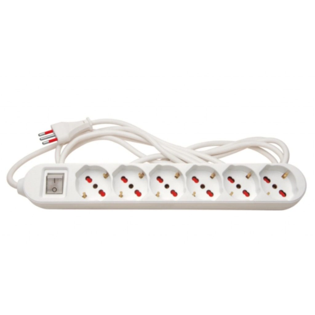 Zapatilla Alargue 6 Tomas Con Cable 5 M E Interruptor
