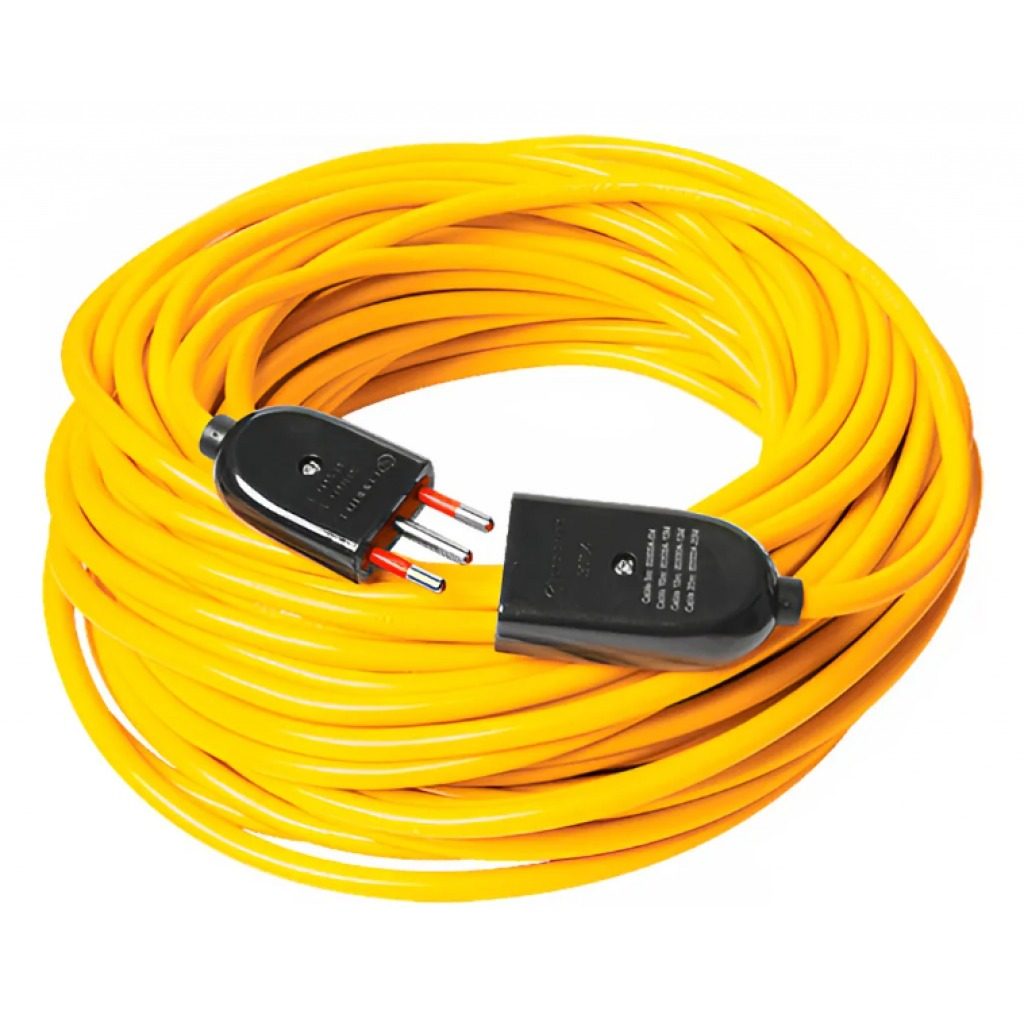 Alargue Cable Con Ficha 3 Tomas 25 M Amarillo