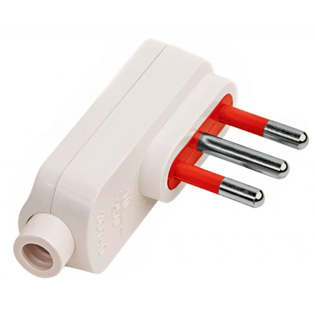 Ficha Eléctrica Con Tierra Blanco