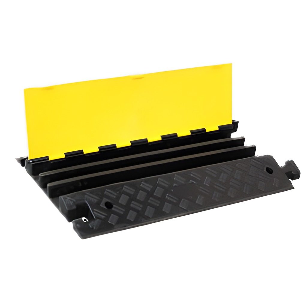 Protector De Cable De Piso Curva Izquierda 3 Divisiones 40x30cm
