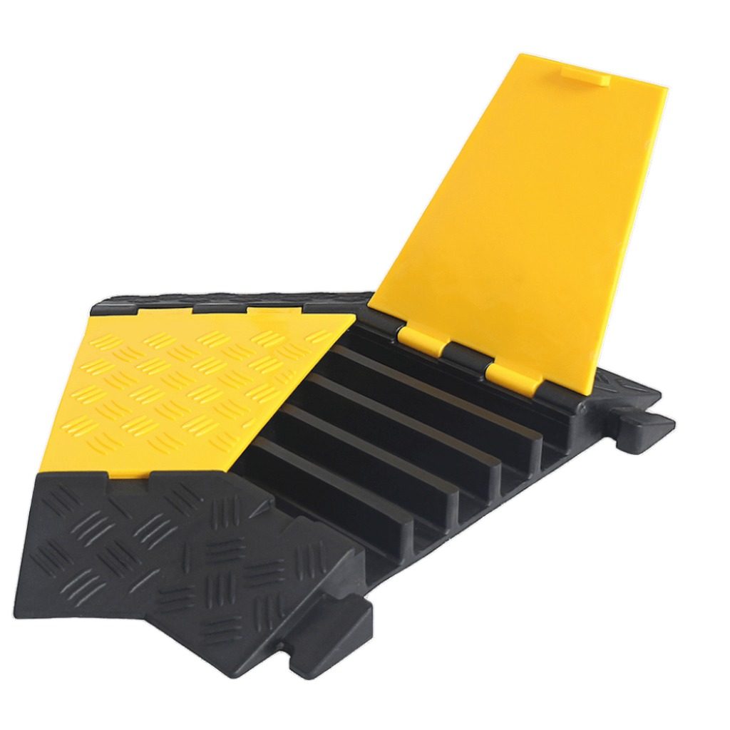 Protector De Cable De Piso Curva Derecha 5 Canales 30x50 cm