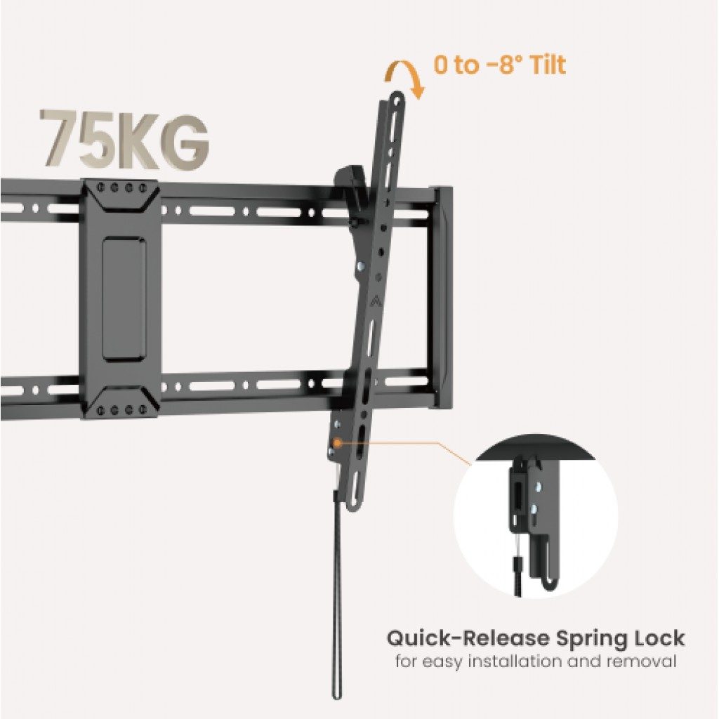 Soporte De Pared Para TV De 37" A 90" Inclinación 8° 75Kg