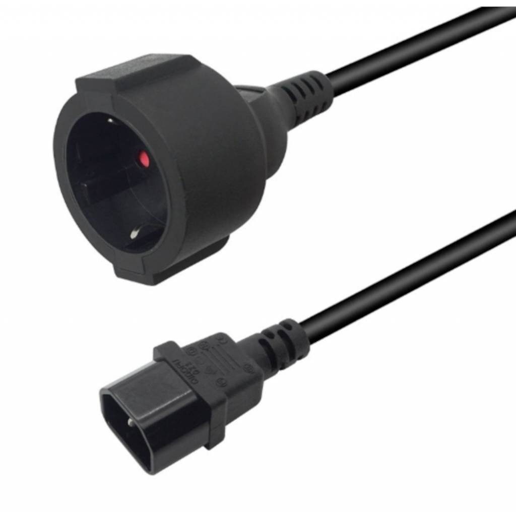 Cable Alimentación C14 Macho A Schuko Hembra 50 cm 1.5 mm