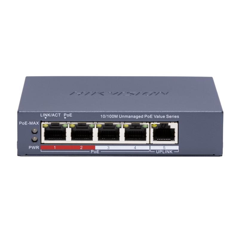 Switch PoE 4 Puertos 100 Mbps + 1 Puerto Uplink