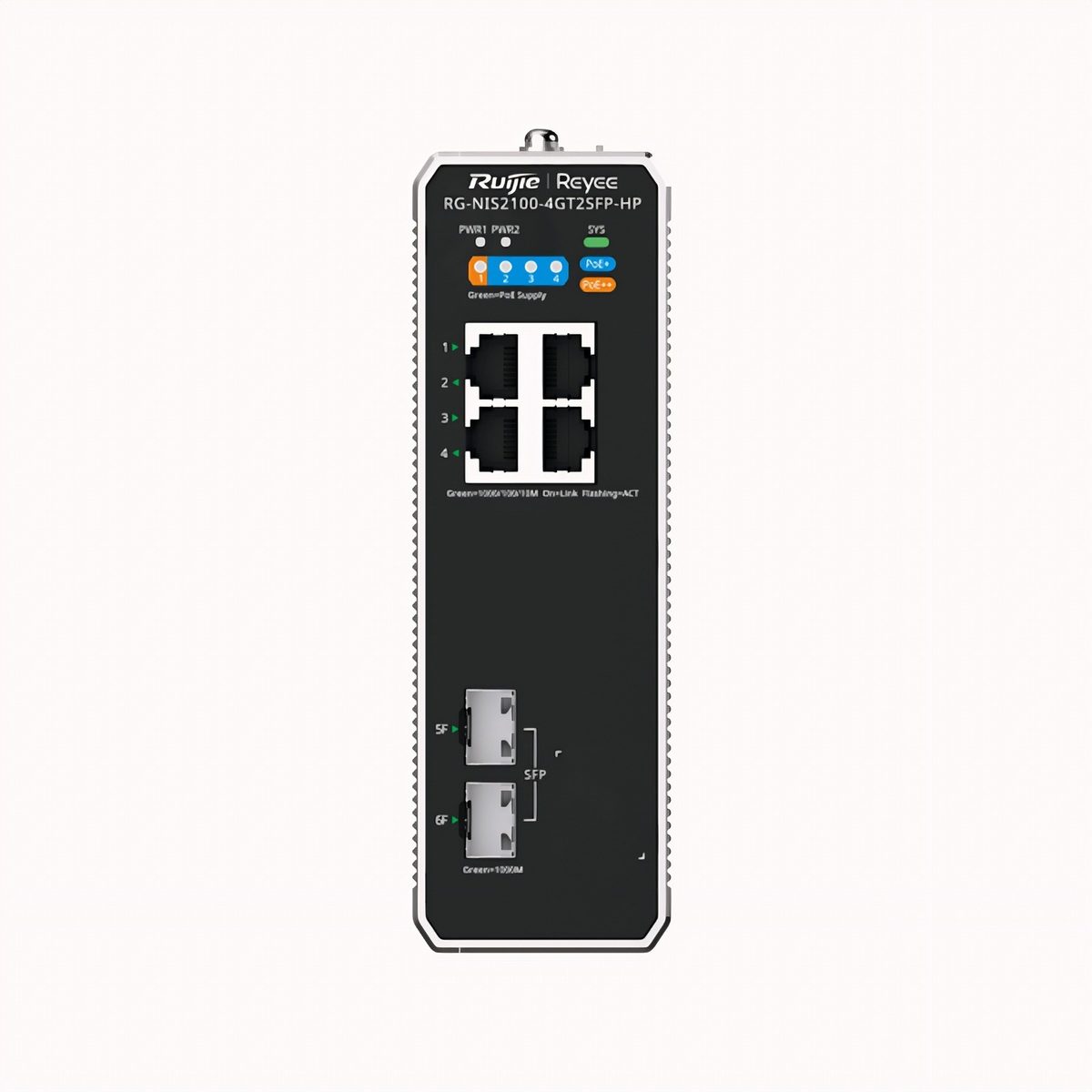 Switch Industrial L2 4 Puertos Gigabit PoE 90W + 2 SFP
