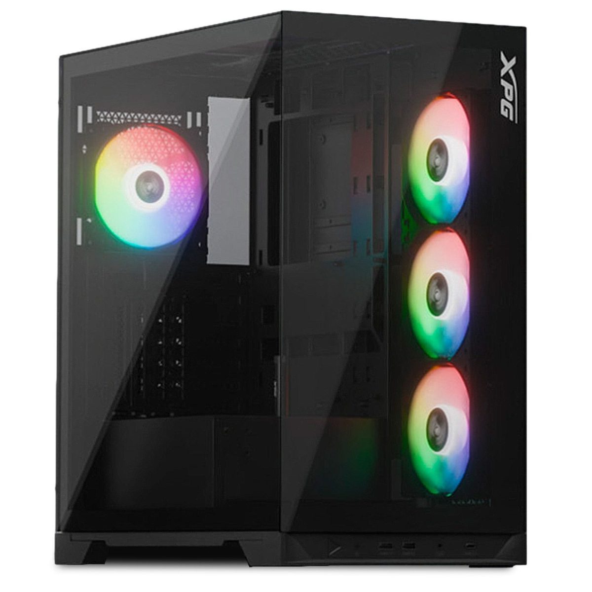 Gabinete Atx Negro Con Ventana De Cristal Templado