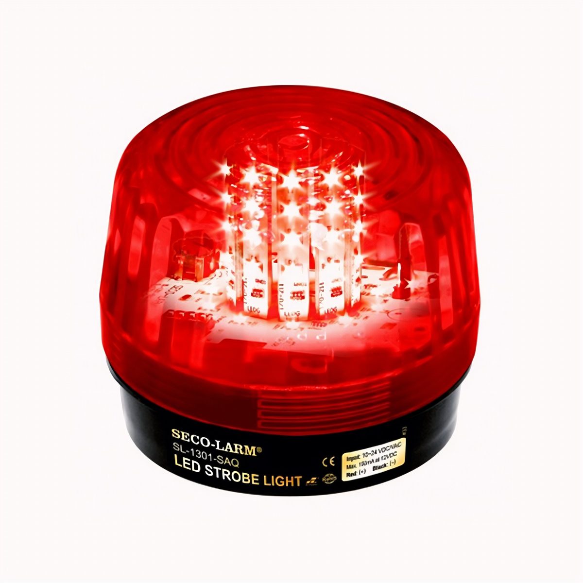 Luz Estroboscópica LED Con Sirena 12-24 VAC/DC Roja