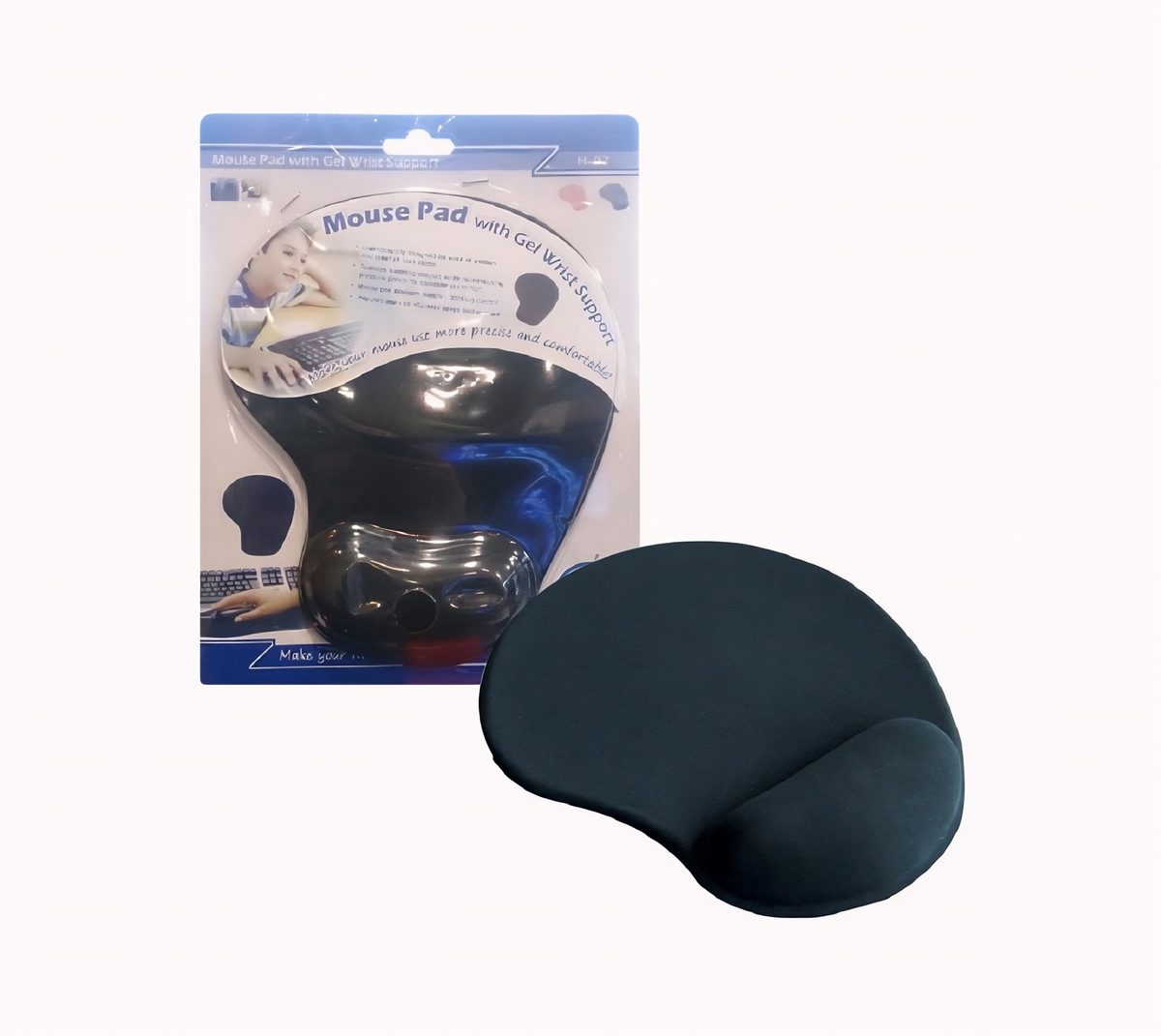 Mouse Pad Negro Ergonómico Con Gel