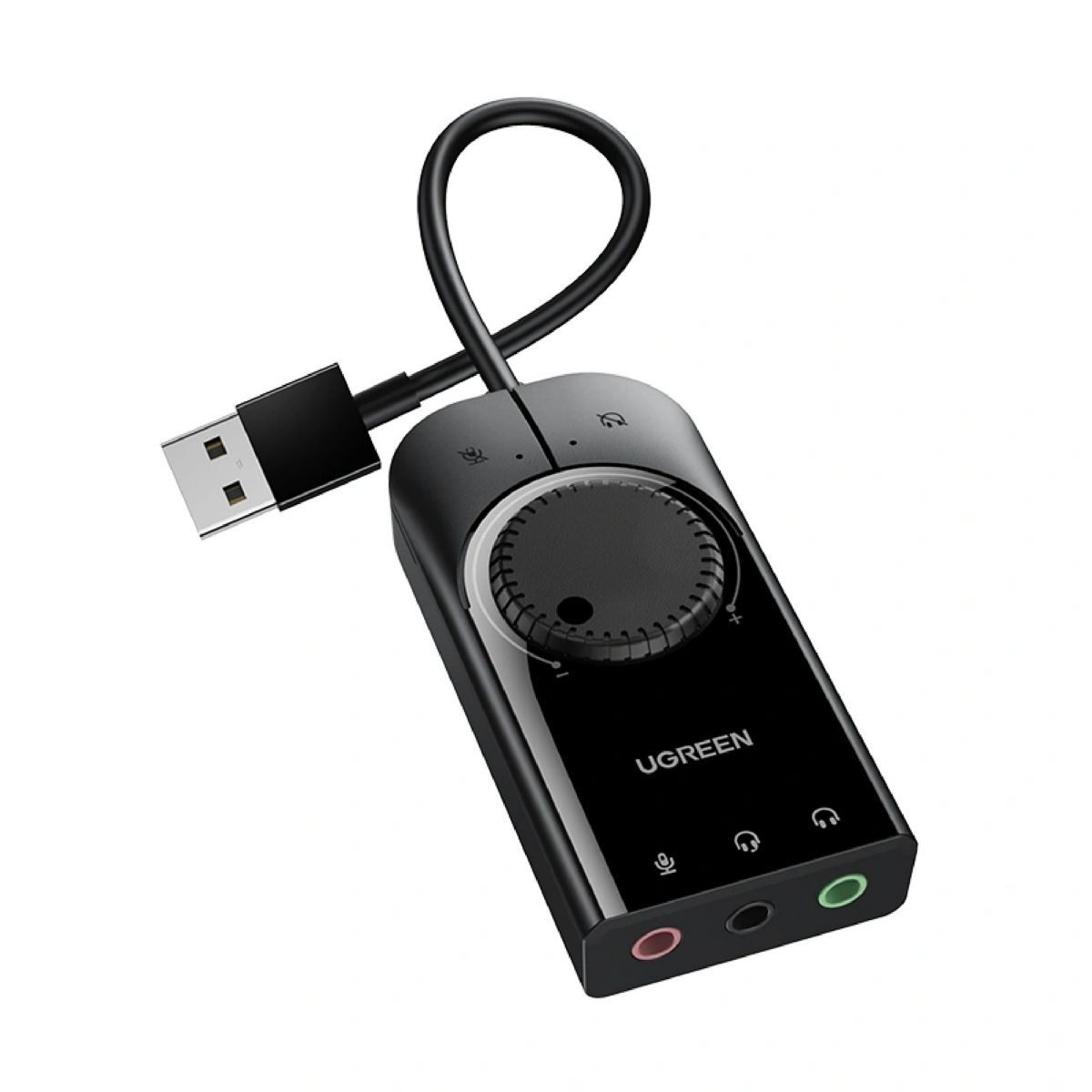 Adaptador De Sonido USB Externo Con Control De Volumen Para Dos Auriculares