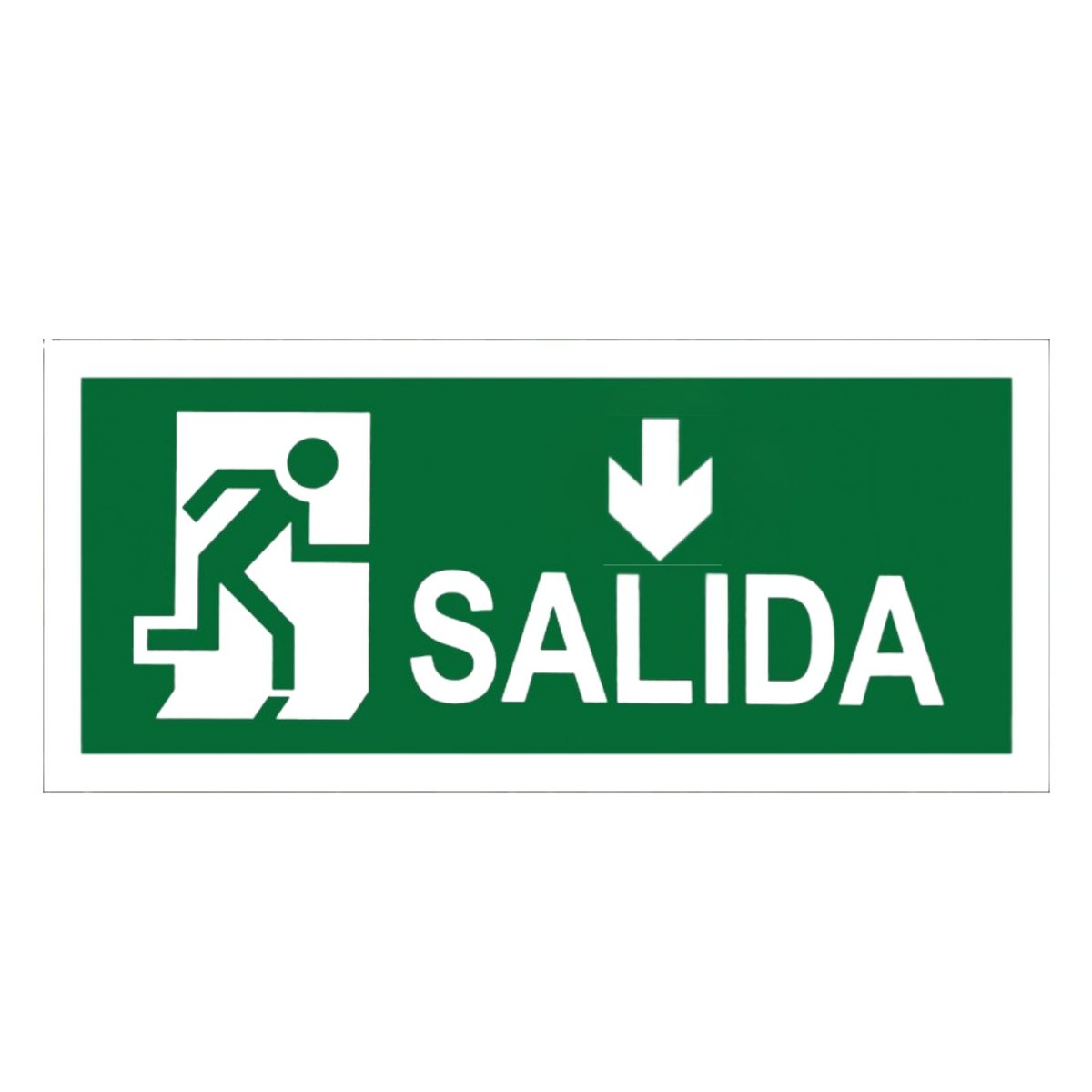 Cartel Fotoluminiscente Señalización Salida Abajo