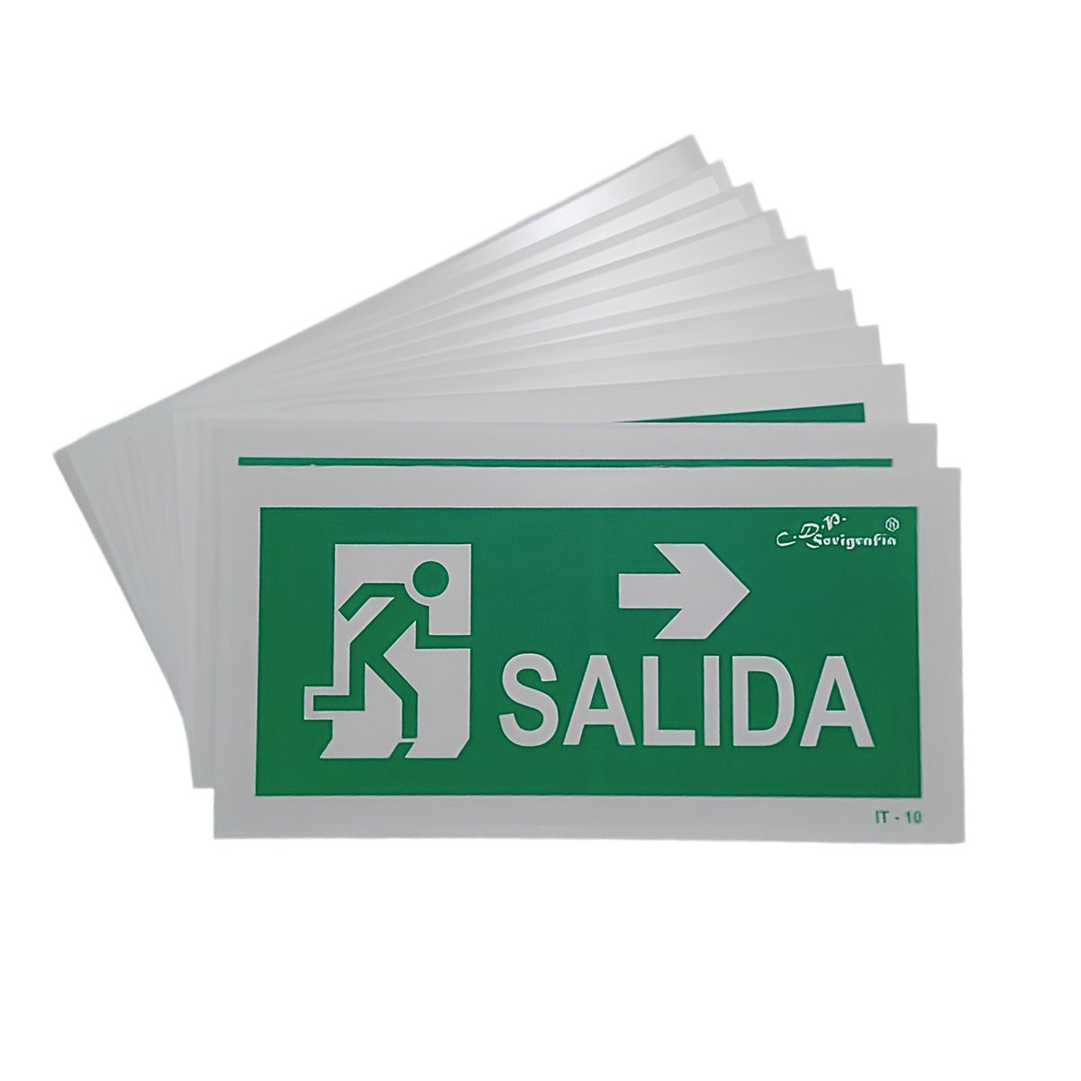Cartel Fotoluminiscente Señalización Salida Derecha